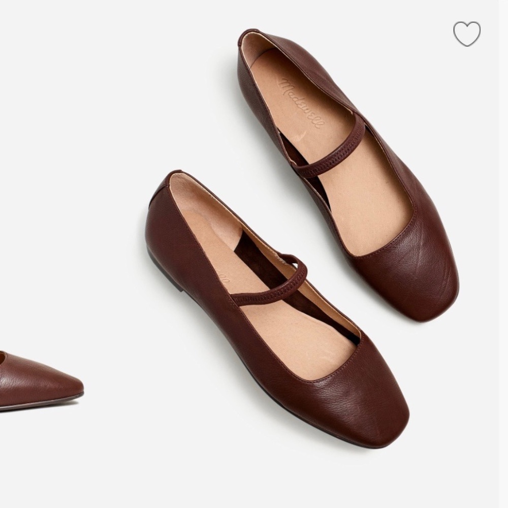 Madewell Greta Ballet Flat in Brown Chocolate Raisin Leather, size 8, EUC
